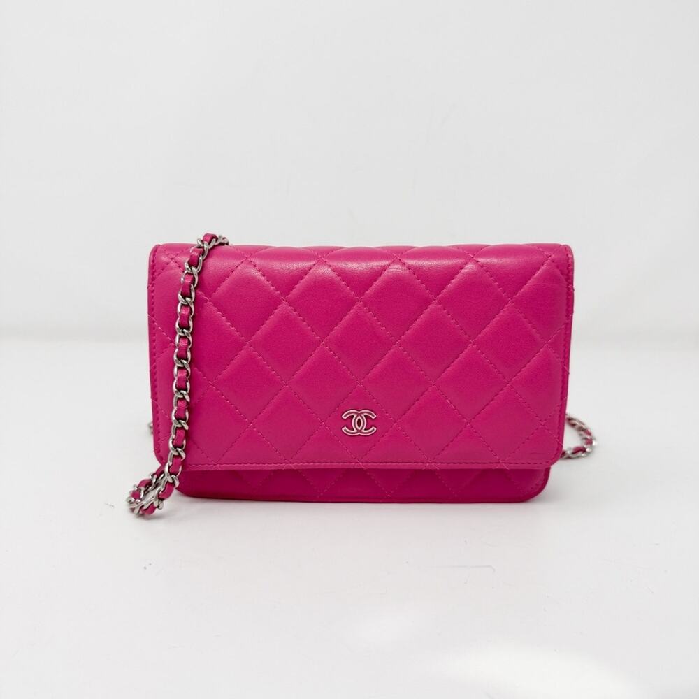 Chanel Lambskin Pink Wallet on Chain - Picture 1 of 9